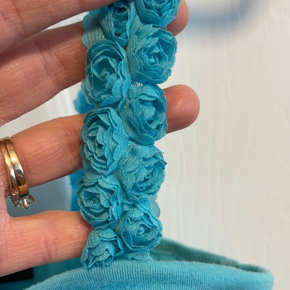 Seductions light blue tank top with Rose straps S - Picture 5 of 9